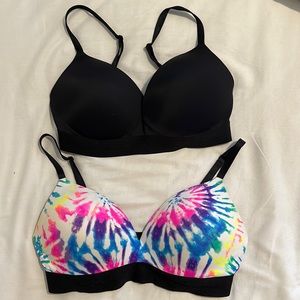 Set of 2 Pink Wire Free Pink Bras